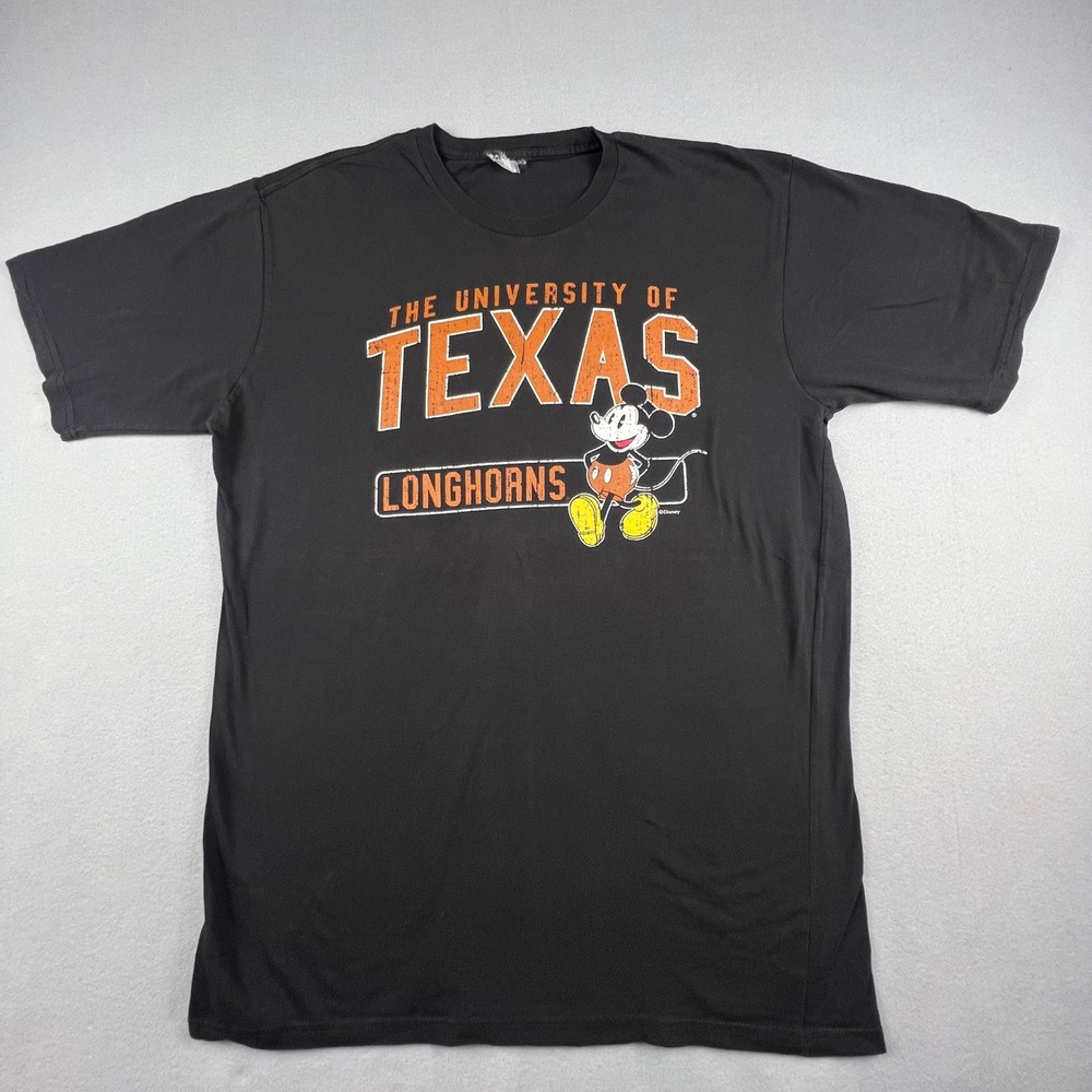 VTG T Shirt Mens XL University of Texas Longhorns Mickey Mouse Graphic Tee